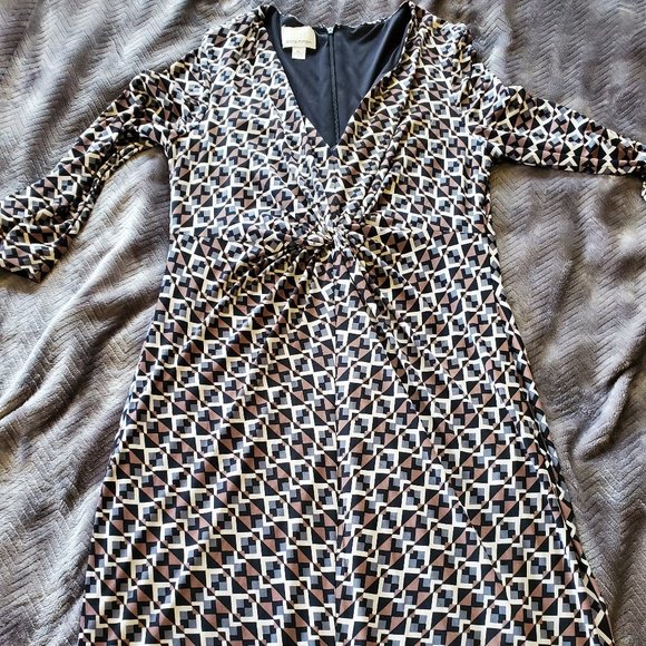 Geometric Print Donna Morgan Size 12 Midi Dress - Picture 1 of 4
